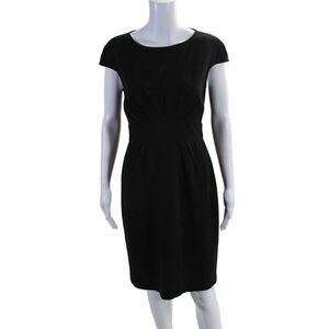 Searle Women's Round Neck Short Sleeves Cinch Mini Dress Black Size S